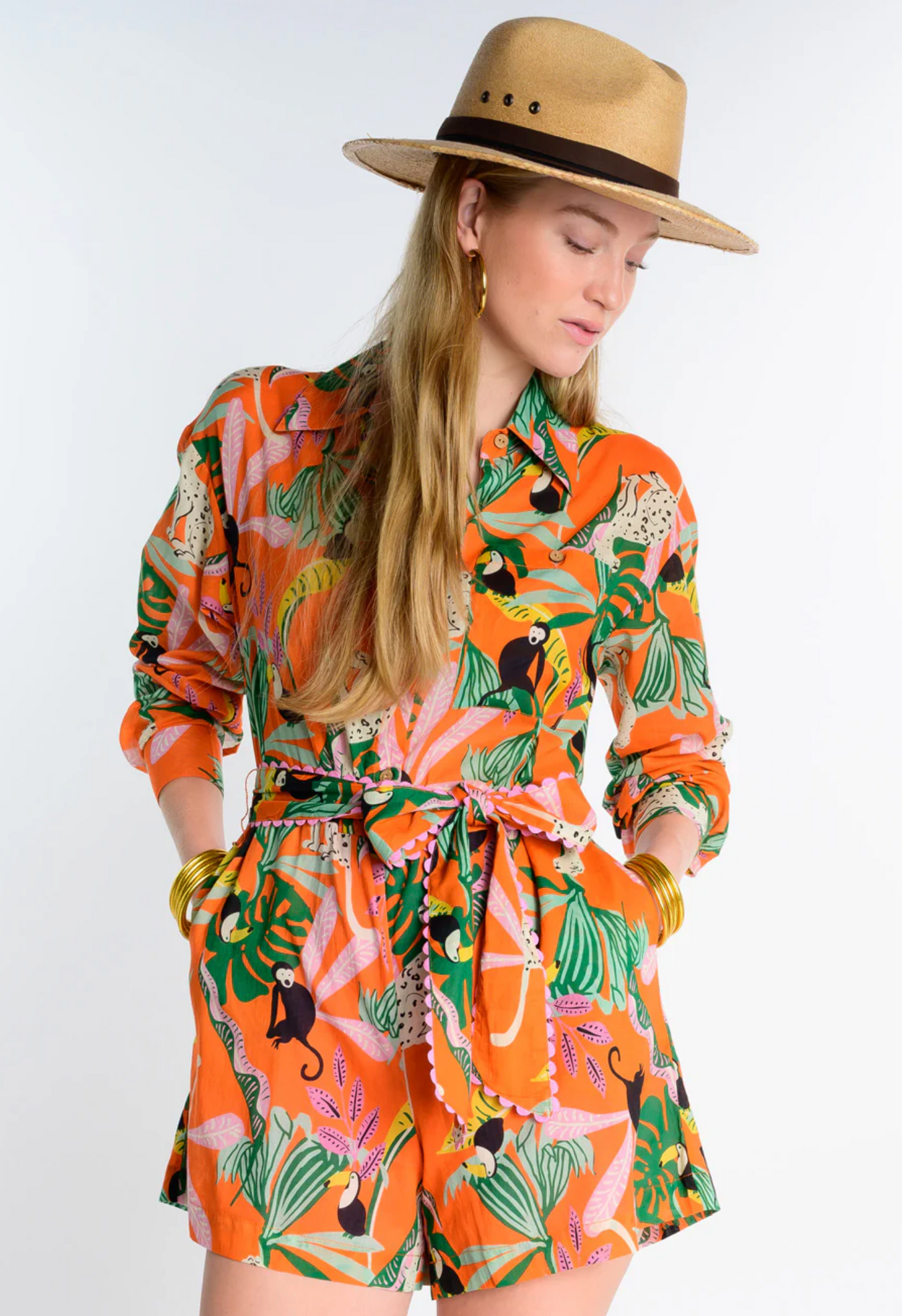 TROPICAL SHIRT STYLE ROMPER