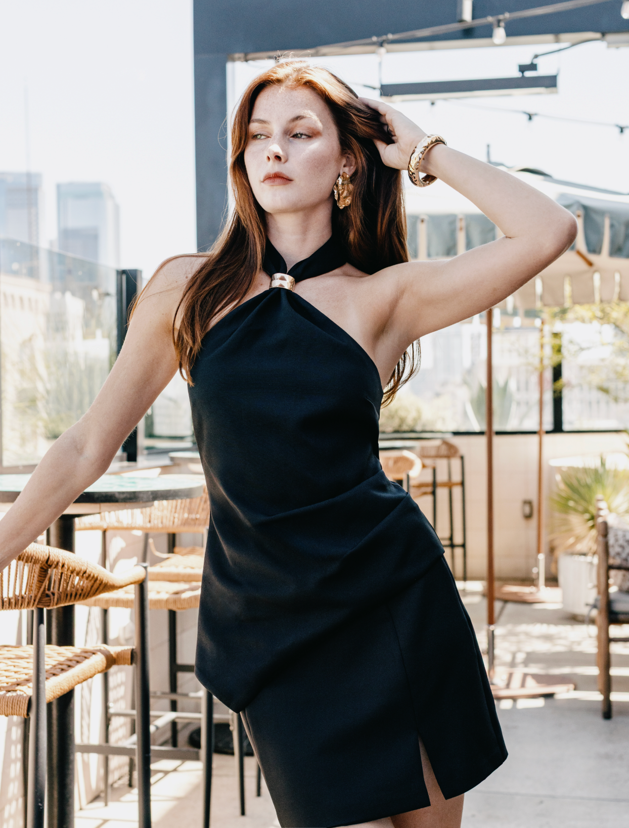 ASYMMETRICAL HALTER TOP