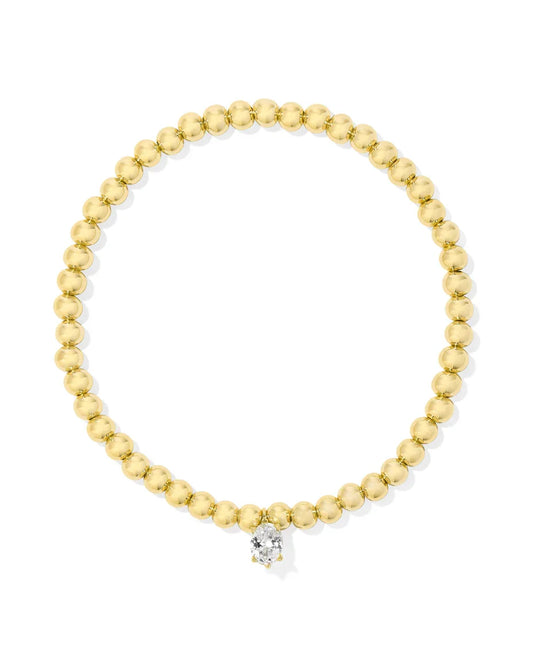 CAILIN STRETCH BRACELET GOLD WHITE CRYSTAL