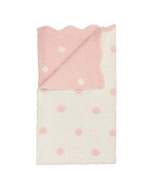 Pink Dot Chenille Blanket