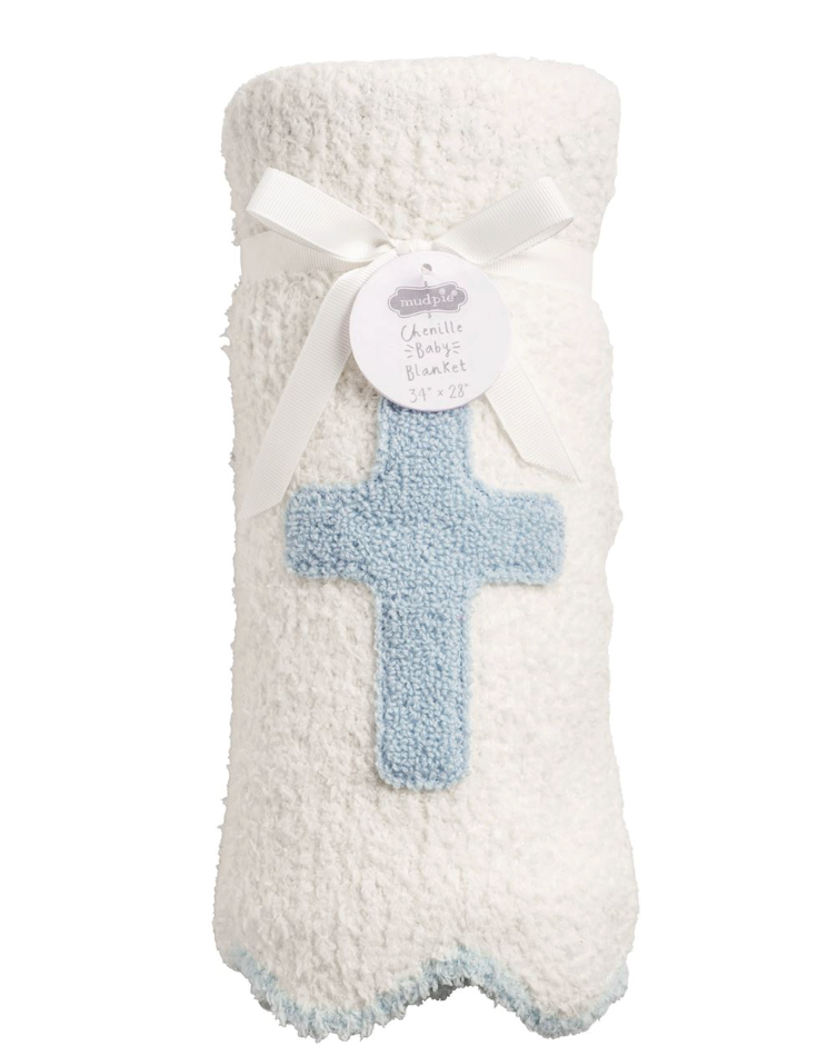 Blue Cross Chenille Blanket