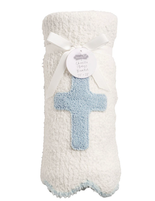 Blue Cross Chenille Blanket
