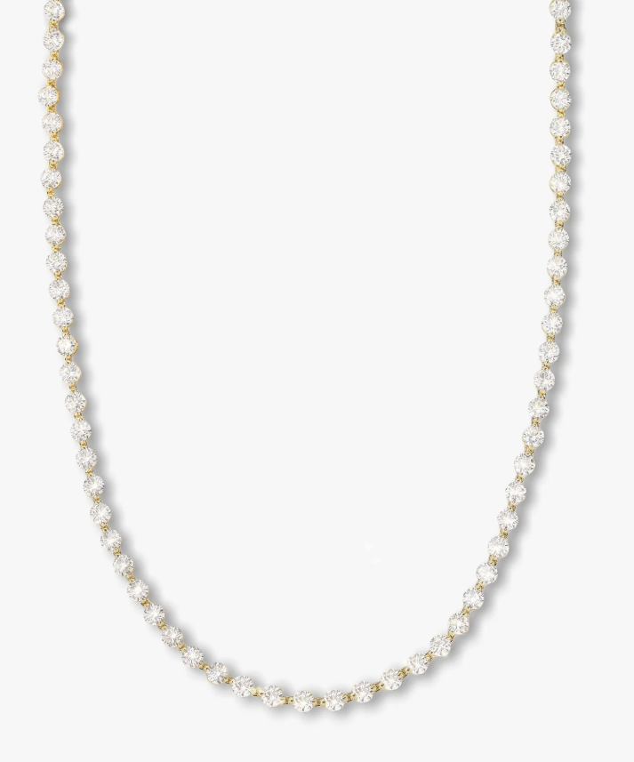 She's an Icon Tennis Necklace 16' GOLD-WHITE O/S
