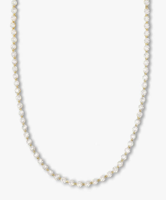 She's an Icon Tennis Necklace 16' GOLD-WHITE O/S