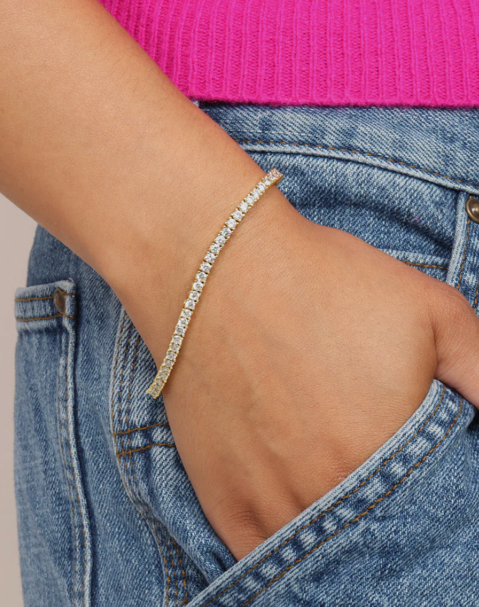 Heiress Tennis Bracelet GOLD-WHITE 7