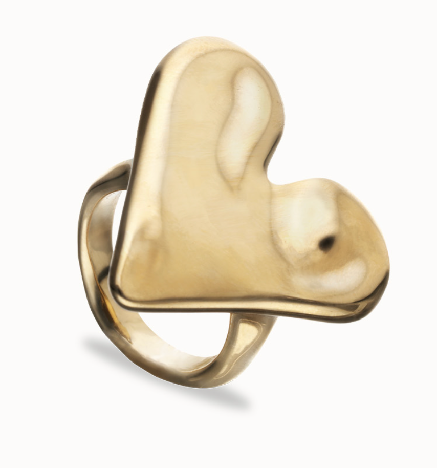 18k gold plated heart shaped ring 15