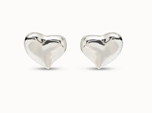Sterling silver plated heart shaped earrings