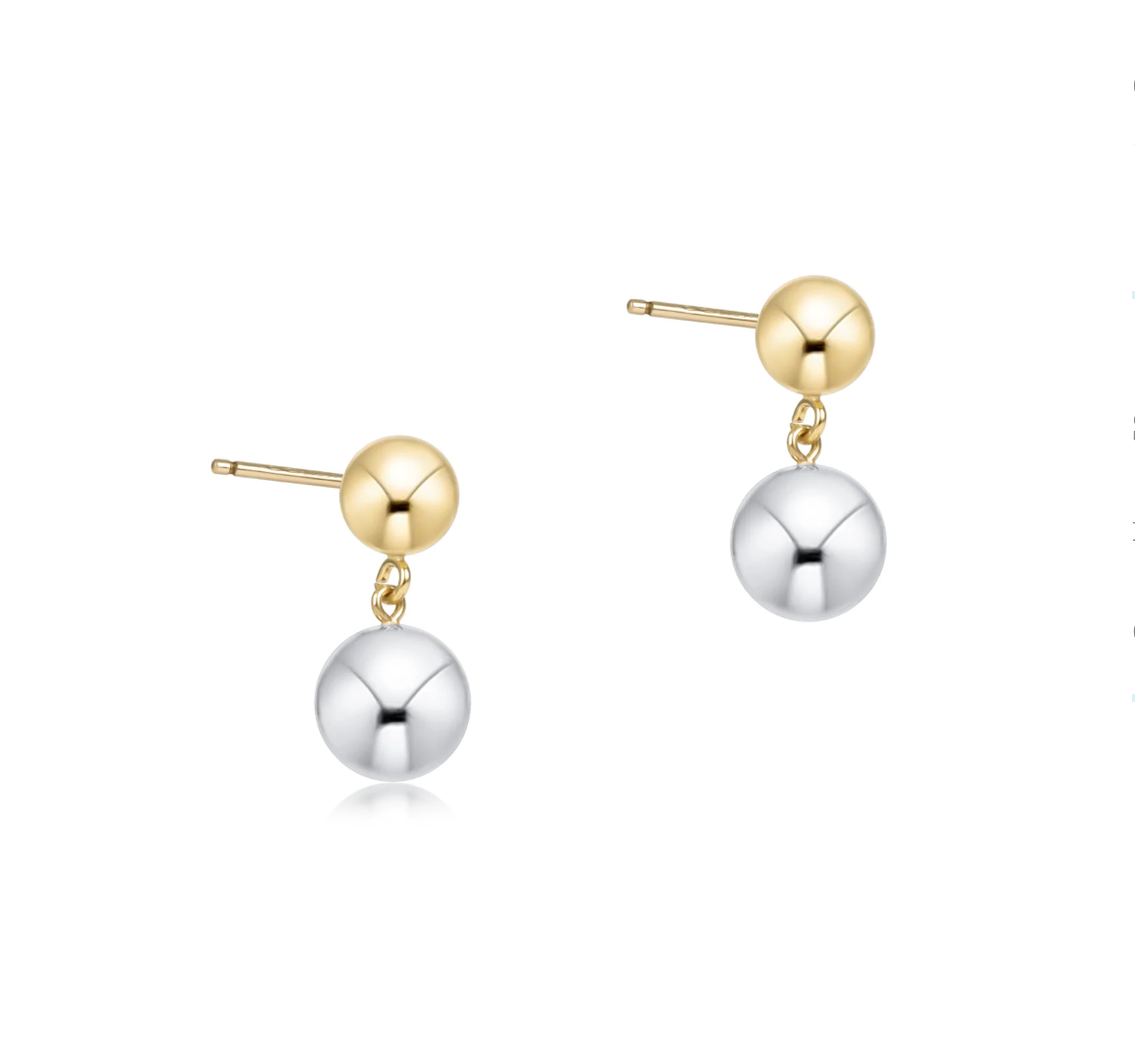 Classic 8mm Ball Drop Stud - Mixed Metal