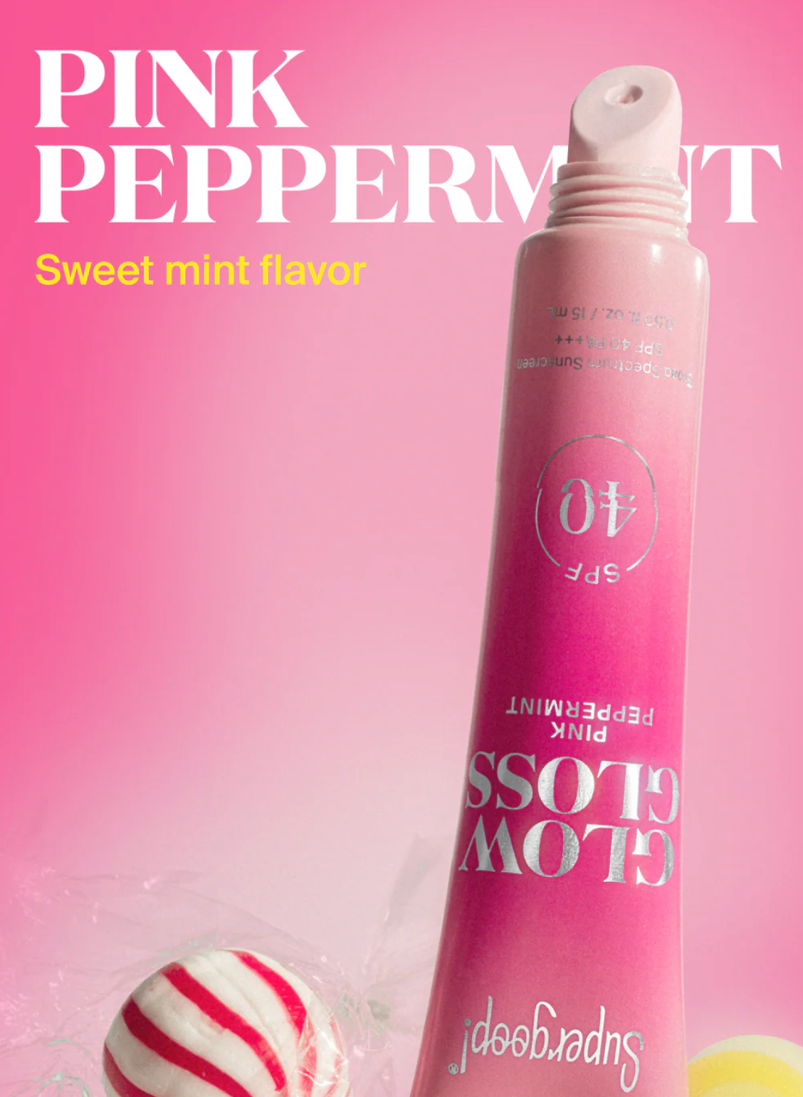 Glow Gloss Lip Balm SPF 40 Pink Peppermint