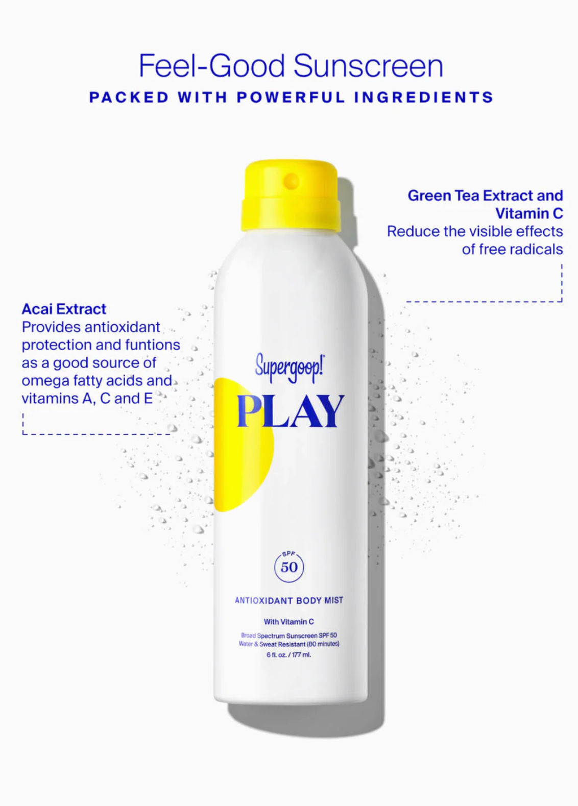 PLAY Antioxidant Body Mist SPF 50 with Vitamin C 3oz