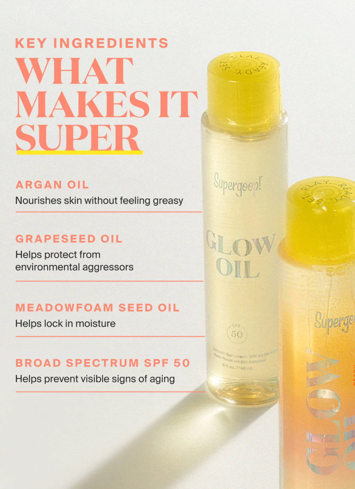 Glow Oil SPF 50, 5oz