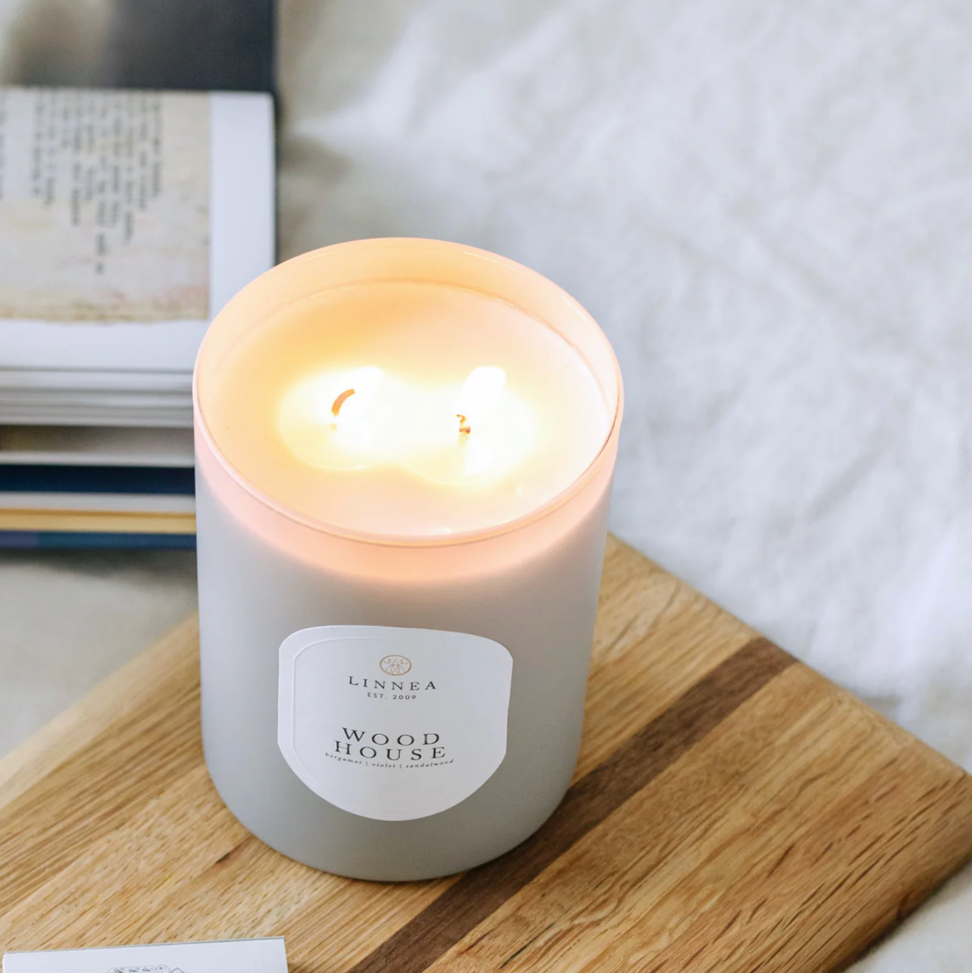 Wood House Large Candle