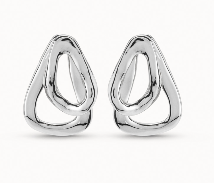 earring in metal clad with sterling silver