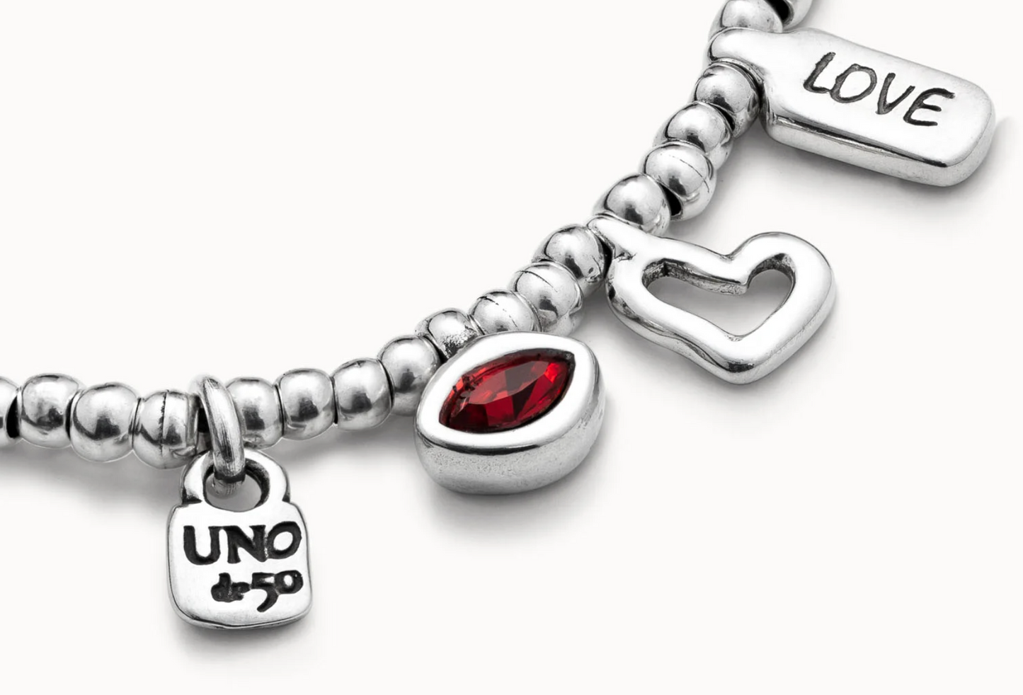 bracelet in metal clad with sterling silver with faceted.