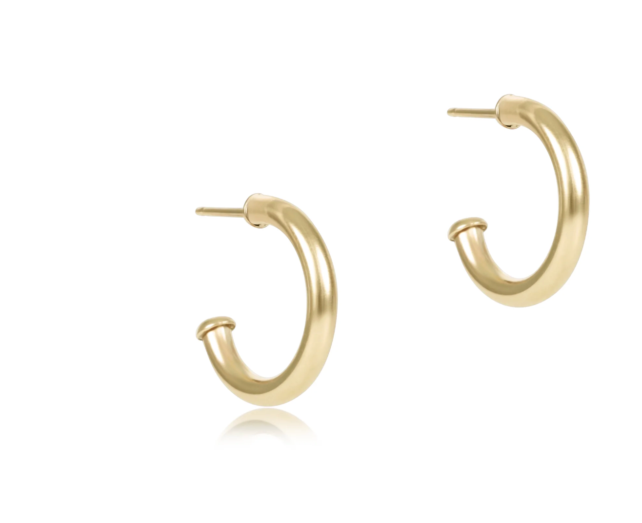 Round Gold 0.5" Post Hoop - 2mm - Smooth