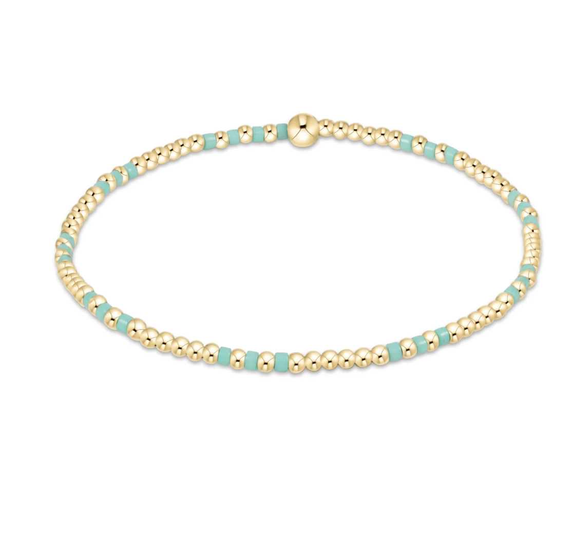 Hope Joy Pattern 2mm Bead Bracelet - Mint