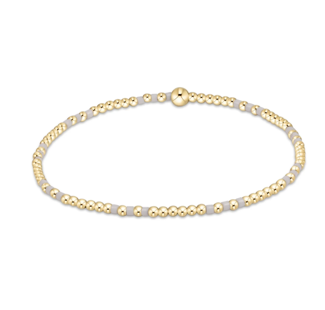 Hope Joy Pattern 2mm Bead Bracelet - White