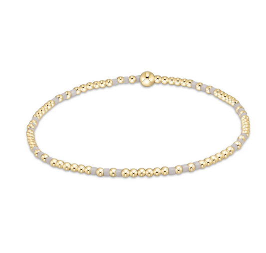 Hope Joy Pattern 2mm Bead Bracelet - White