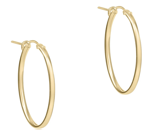 Oval Gold 1" Hoop - Smooth