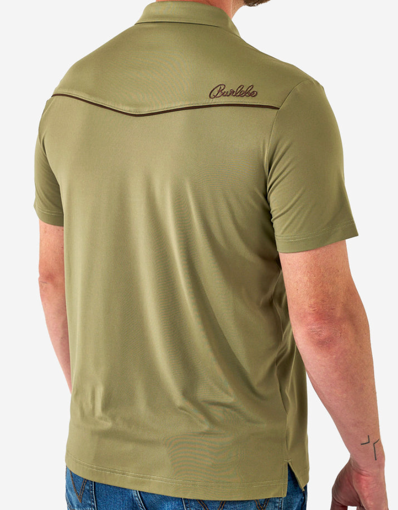 Pearl Snap Performance Polo - Whitetail Deer (Green)