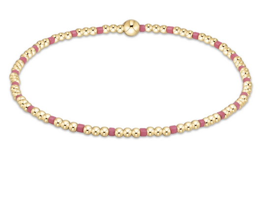 Hope Sincerity Pattern 2mm Bead Bracelet - Bright Pink