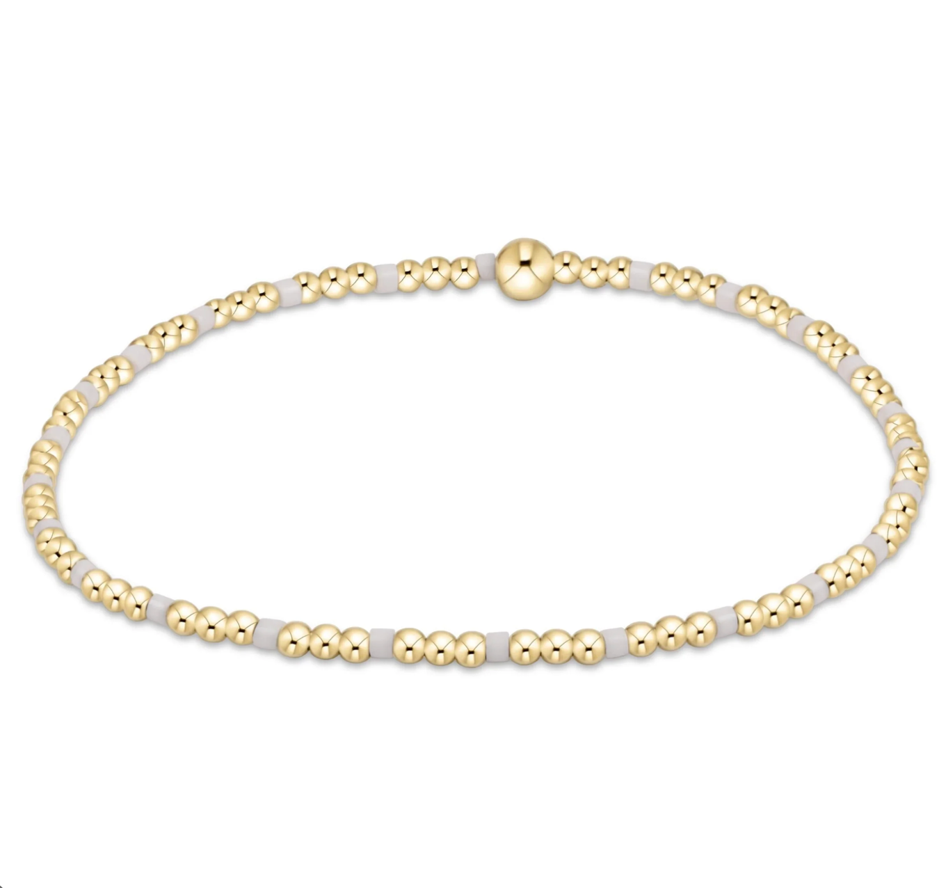 Hope Sincerity Pattern 2mm Bead Bracelet - White