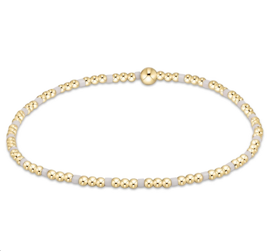 Hope Sincerity Pattern 2mm Bead Bracelet - White