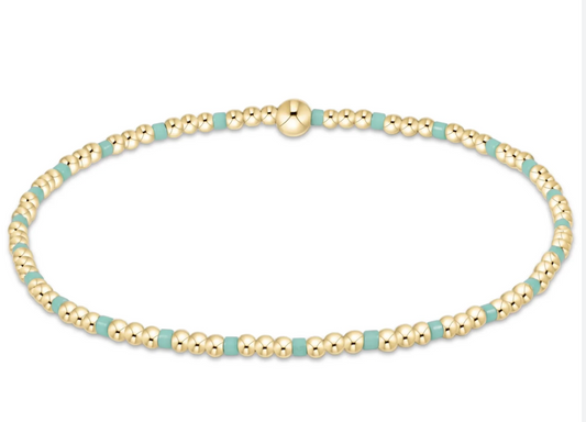 Hope Sincerity Pattern 2mm Bead Bracelet - Mint