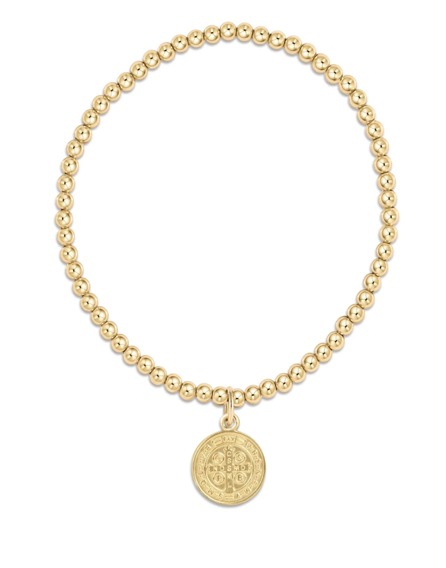 Classic Gold 3mm Bracelet - Blessing Gold Disc