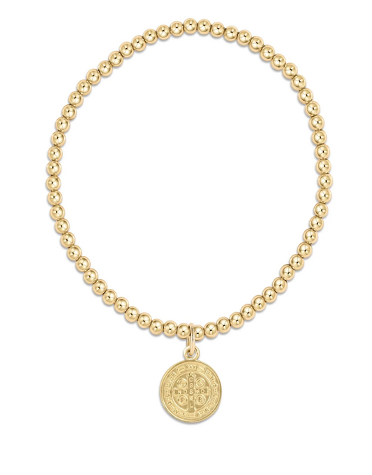 Classic Gold 3mm Bracelet - Blessing Gold Disc