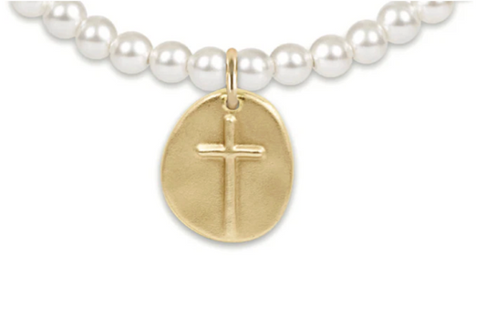 Classic Pearl 4mm Bracelet - Inspire Gold Disc