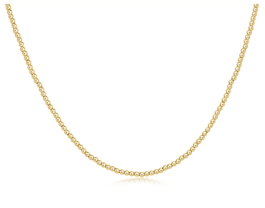 17" Choker Beaded - Classic Gold 2mm