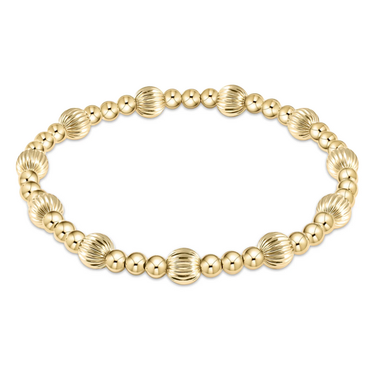 dignity sincerity pattern 6mm bead bracelet - gold