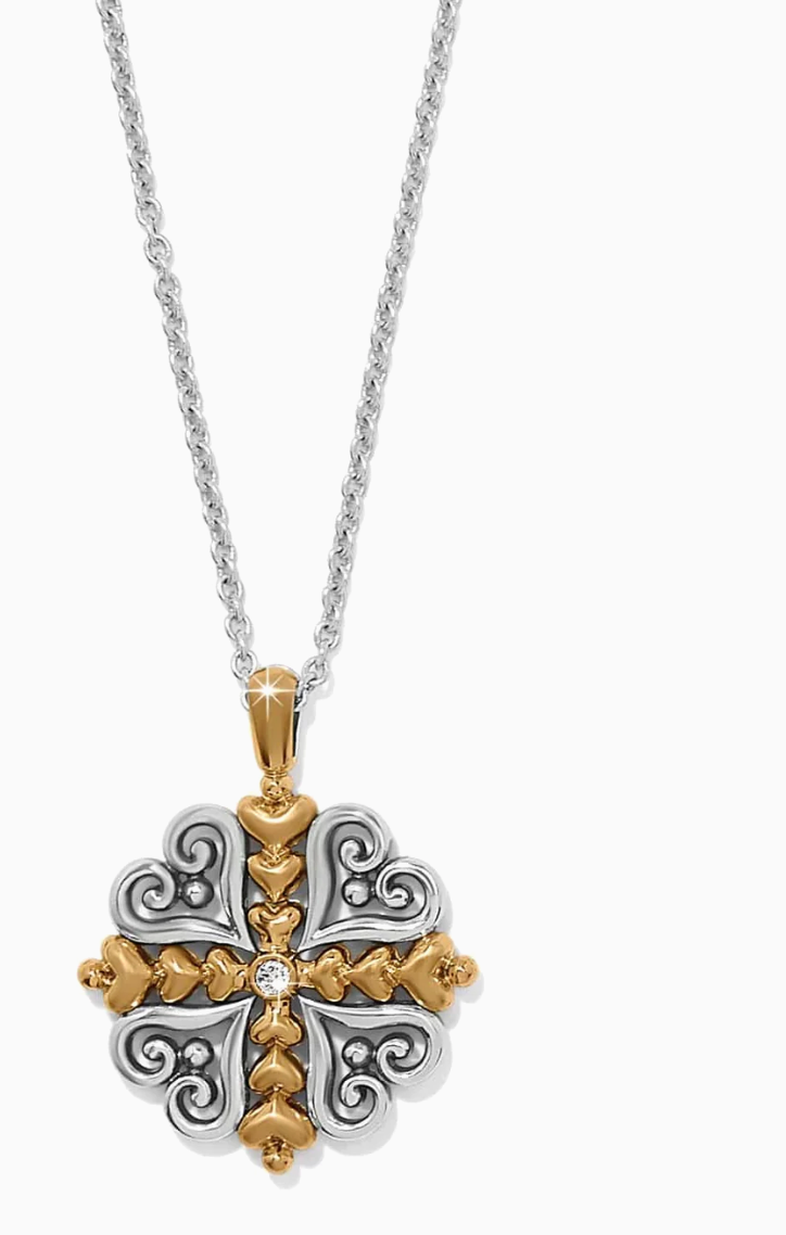 Alcazar Heart Two Tone Necklace