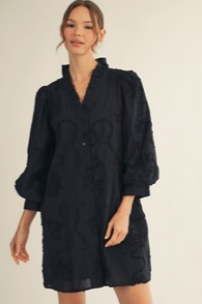 Button Down 3d Floral Dress