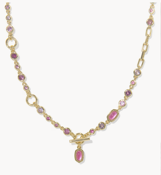 MINI ELISA ABBIE STRAND NECKLACE GOLD PINK MIX