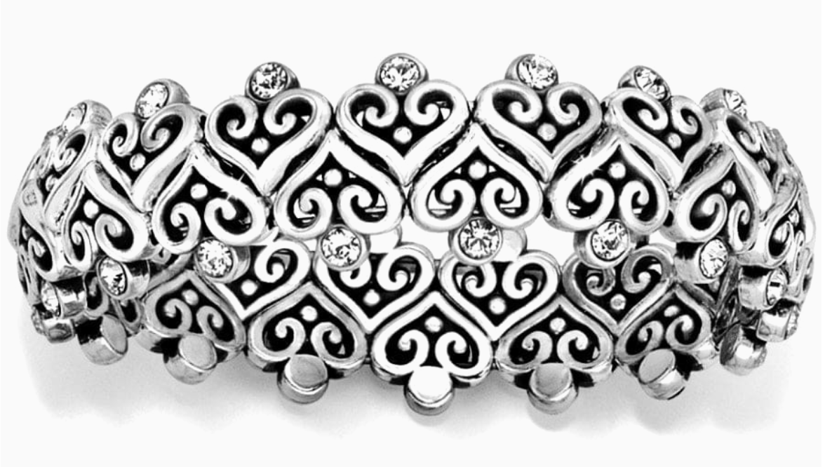 Alcazar Heart Stretch Bracelet Sil/Stn