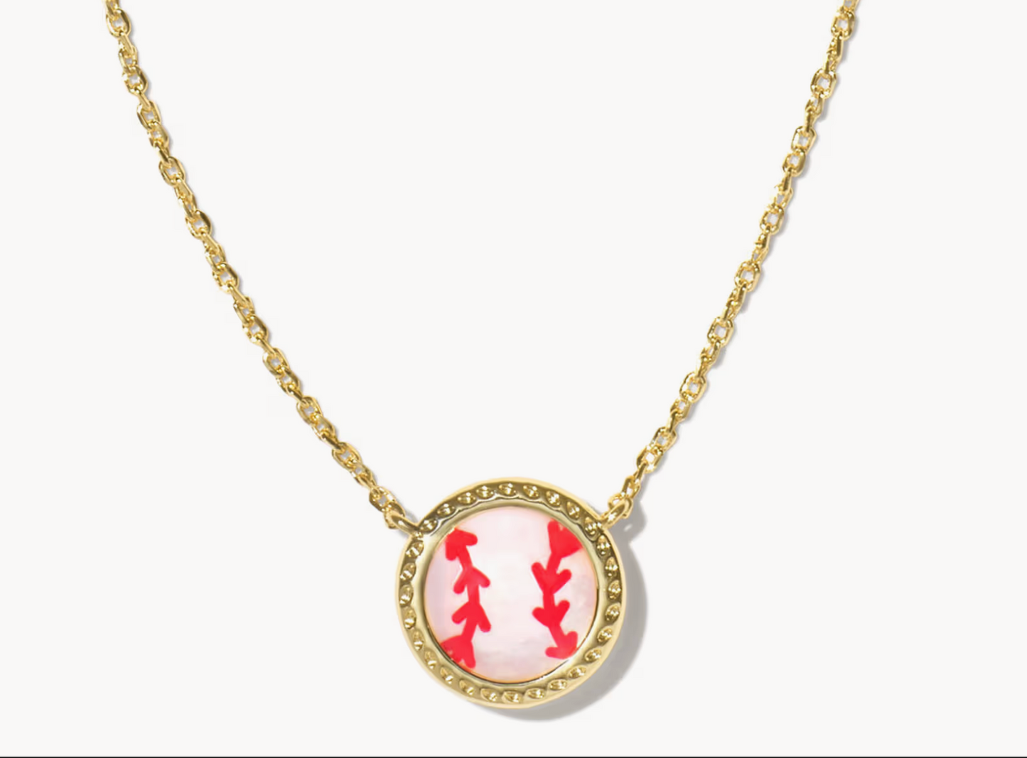 BASEBALL SHORT PNDT NCK GOLD IVORY MOP