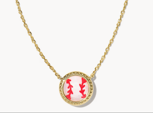 BASEBALL SHORT PNDT NCK GOLD IVORY MOP