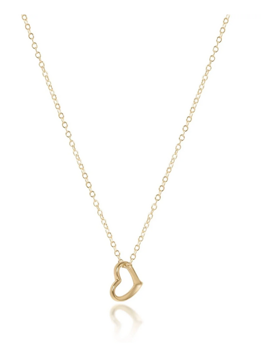 16" Necklace Gold - Love Small Gold Charm