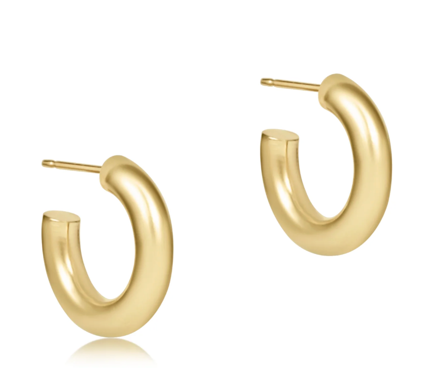 Round Gold 0.5" Post Hoop - 4mm - Smooth