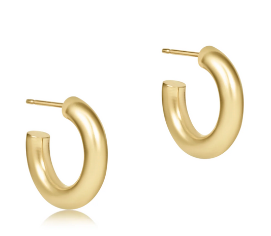 Round Gold 0.5" Post Hoop - 4mm - Smooth