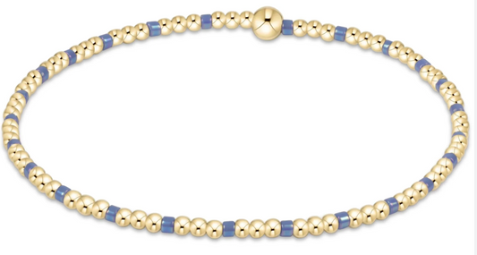 Hope Sincerity Pattern 2mm Bead Bracelet - Bright Blue