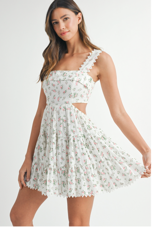 TIERED CUT-OUT MINI DRESS