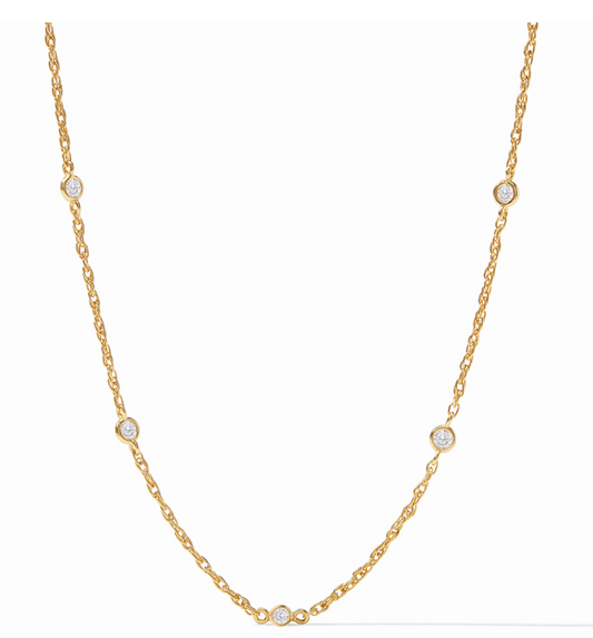 Celeste Delicate Station Necklace-Cubic Zirconia-OSA
