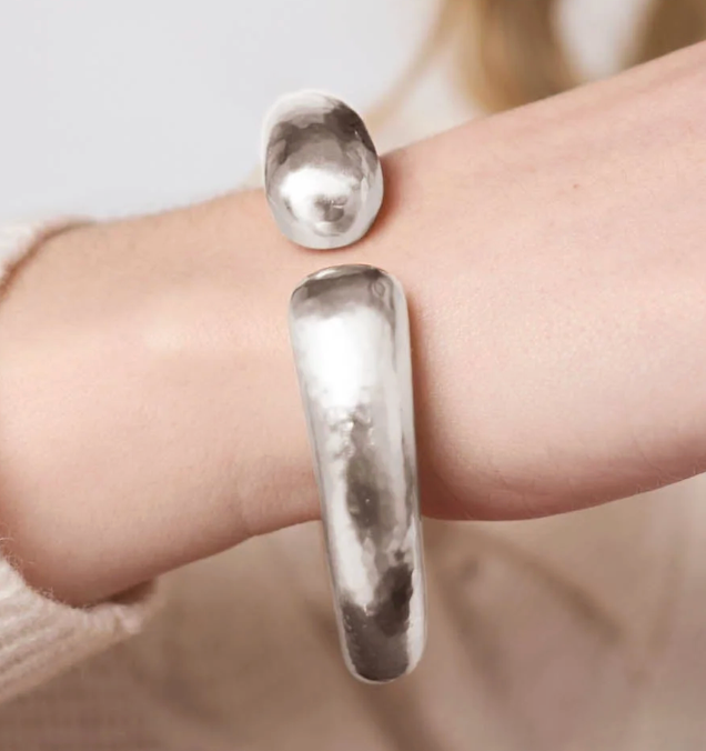 Solara Demi Cuff-Silver-OS