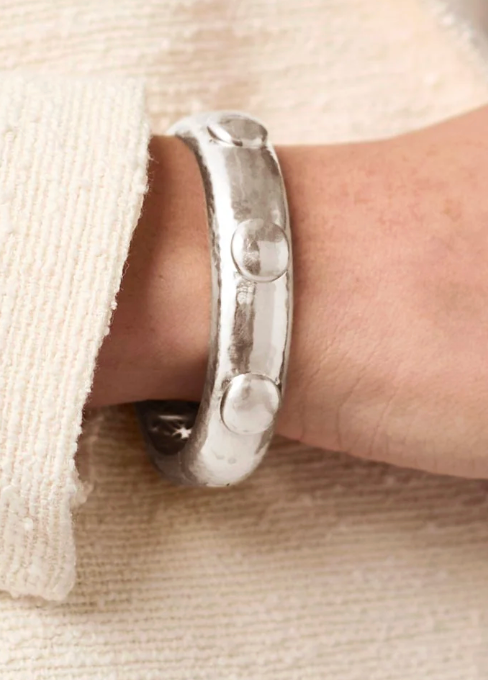 Solara Hinge Bracelet-Silver-OS