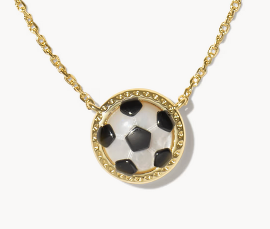 SOCCER SHORT PENDANT NECKLACE GLD IVY MOP
