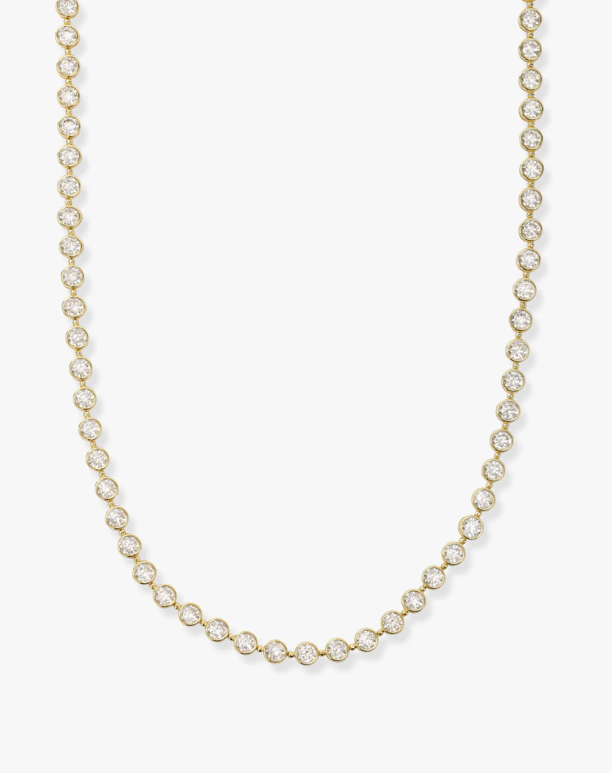 Mama Baroness Tennis Necklace 15' GOLD O/S