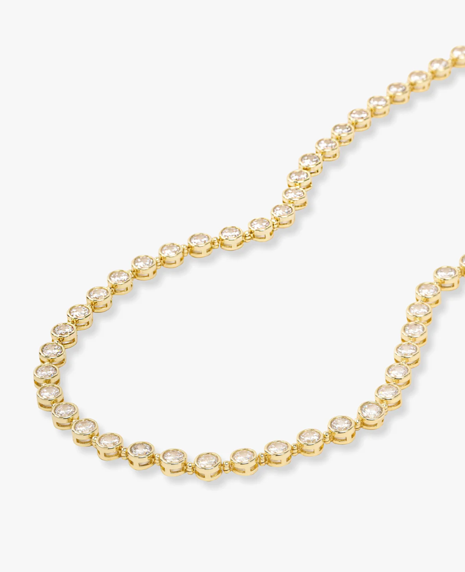 Mama Baroness Tennis Necklace 15' GOLD O/S